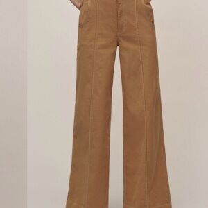 Maeve Tan Wide-Leg Trousers